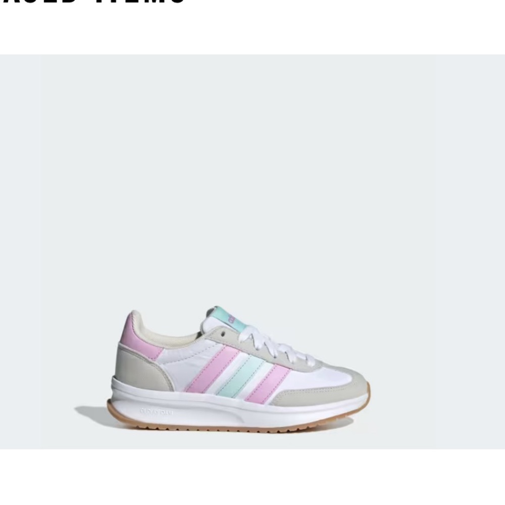 NWT Adidas Run 70s 2.0 J size 6 Kids Retro Shoes size 7.5 Women white pink
